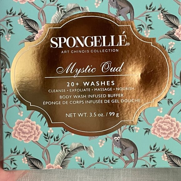 Spongellé Mystic Oud Body Wash Infused Buffer 20+ Uses Daisy Art Chinois - Picture 2 of 8